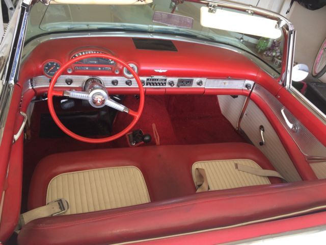 1955 Cream Ford Thunderbird Convertible
