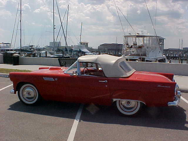 1955 Red Ford Thunderbird Convertible