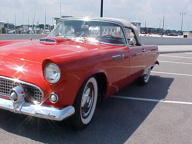 1955 Red Ford Thunderbird Convertible