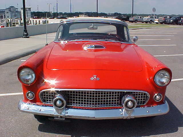 1955 Red Ford Thunderbird Convertible