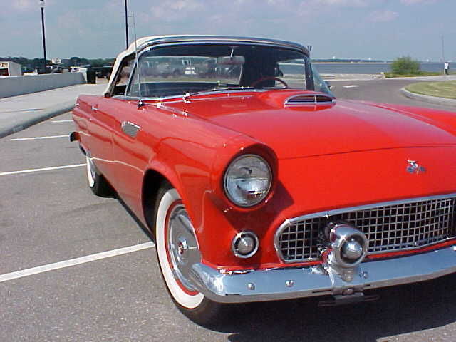 1955 Red Ford Thunderbird Convertible