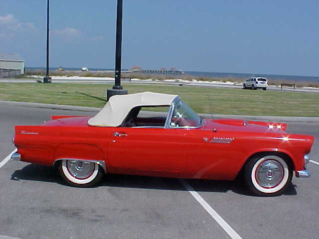 1955 Red Ford Thunderbird Convertible