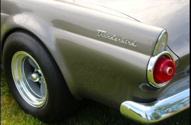 1955 Silver Ford Thunderbird Convertible