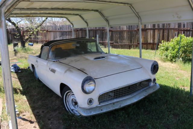 1955 White Ford Thunderbird Convertible