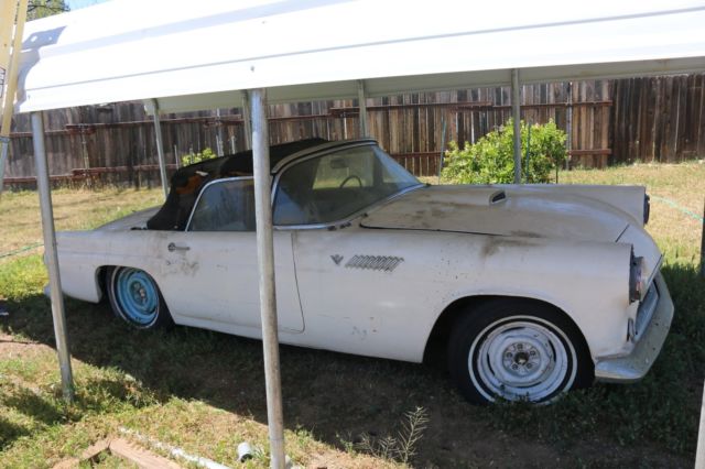 1955 White Ford Thunderbird Convertible