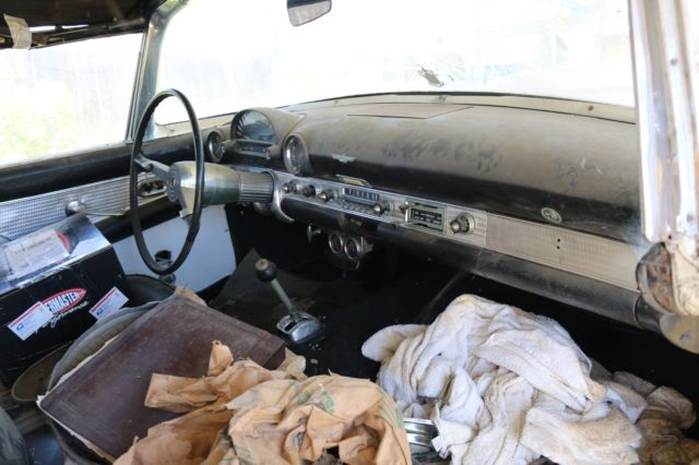 1955 White Ford Thunderbird Convertible