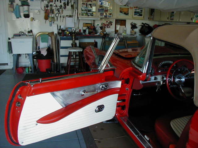 1955 Red Ford Thunderbird Convertible
