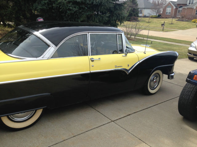1955 Black and yellow Ford Fairlane hard top