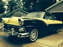 1955 Black and yellow Ford Fairlane hard top