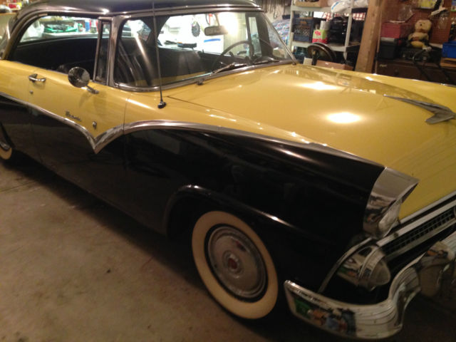 1955 Black and yellow Ford Fairlane hard top