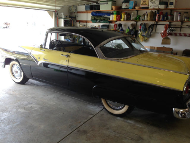 1955 Black and yellow Ford Fairlane hard top