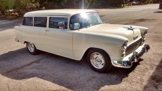 1955 Ivory Chevrolet Bel Air/150/210 2 door wagon