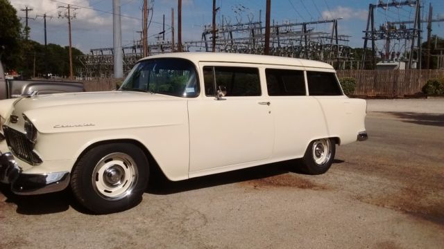 1955 Ivory Chevrolet Bel Air/150/210 2 door wagon