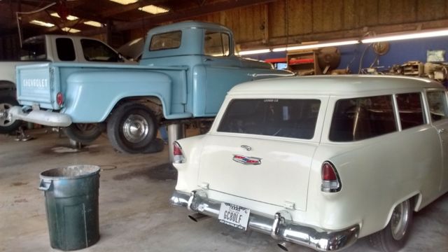 1955 Ivory Chevrolet Bel Air/150/210 2 door wagon