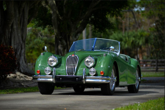1955 Green Jaguar XK Convertible