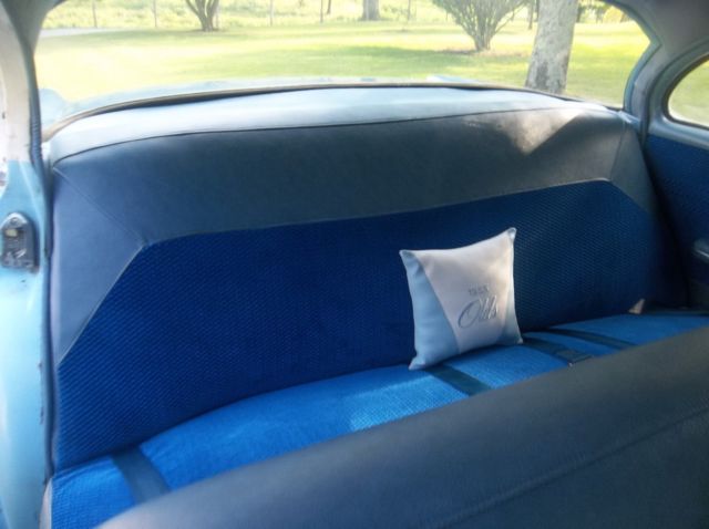 1955 Blue and White Oldsmobile Eighty-Eight Sedan