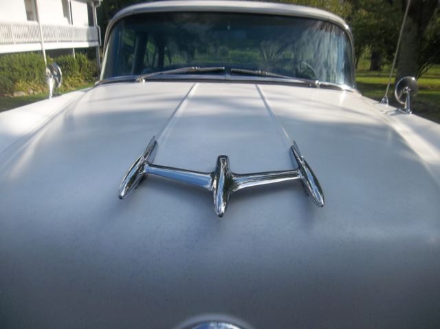 1955 Blue and White Oldsmobile Eighty-Eight Sedan