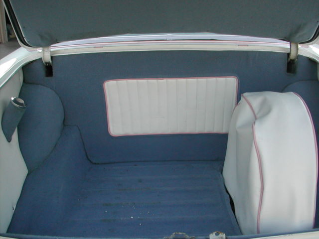1955 White with pink marbled scallops and blue accents Oldsmobile Eighty-Eight Coupe