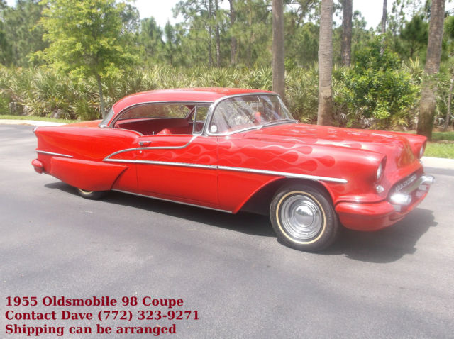 1955 Red Oldsmobile Ninety-Eight Coupe