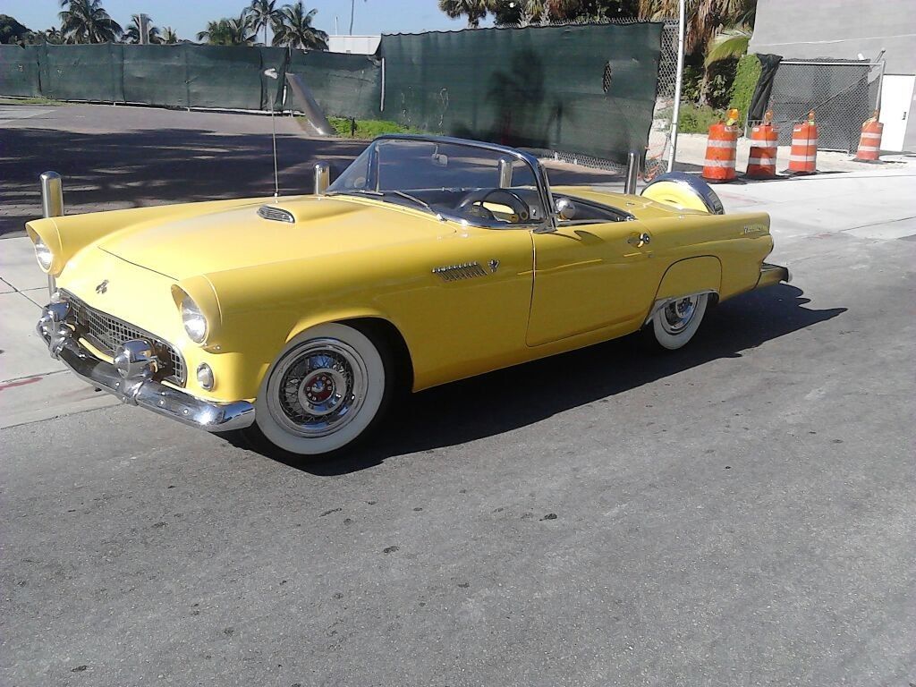 1955 Yellow Ford Thunderbird Convertible