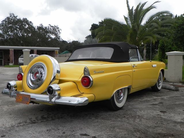 1955 Yellow Ford Thunderbird Convertible