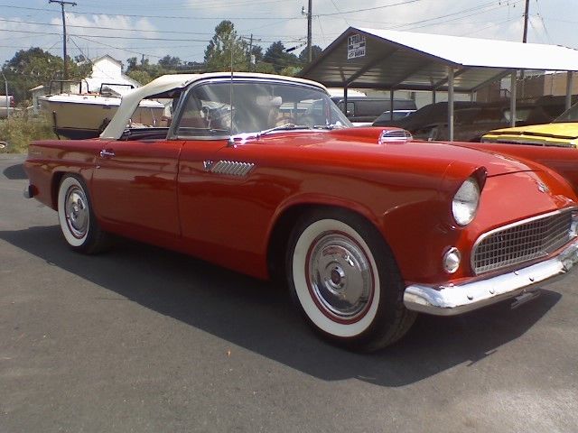 1955 Red Ford Thunderbird Convertible