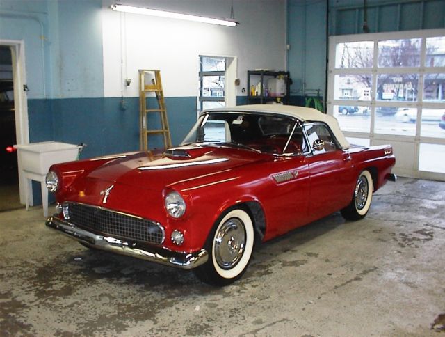 1955 Red Ford Thunderbird Convertible