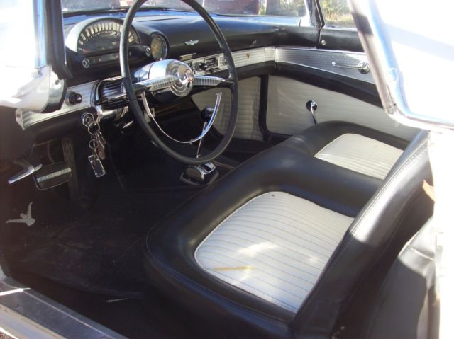 1955 White Ford Thunderbird Convertible