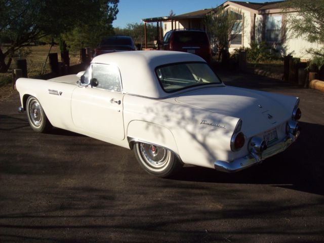 1955 White Ford Thunderbird Convertible