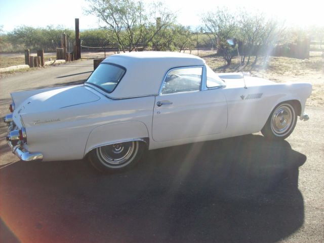 1955 White Ford Thunderbird Convertible