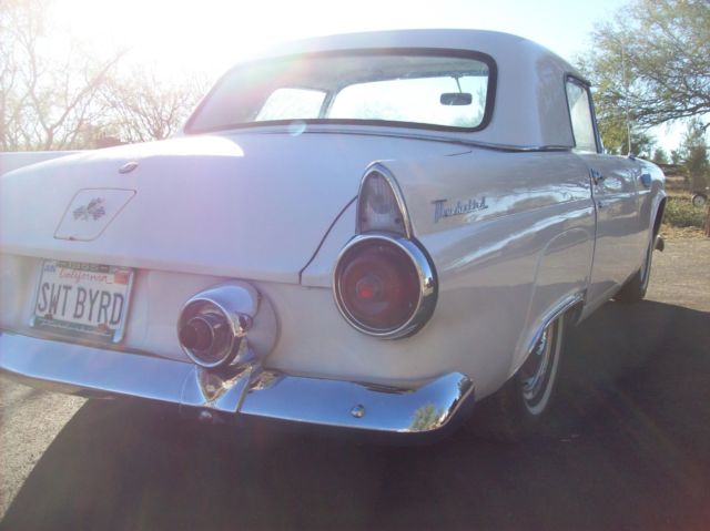 1955 White Ford Thunderbird Convertible