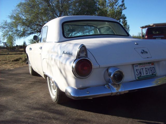 1955 White Ford Thunderbird Convertible