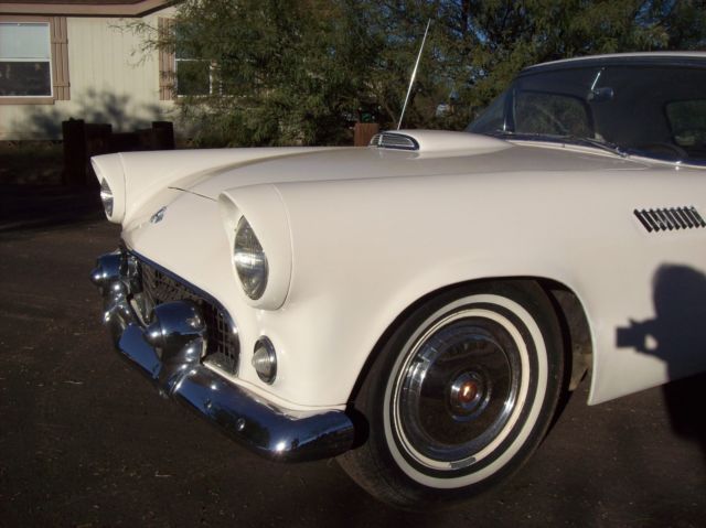 1955 White Ford Thunderbird Convertible