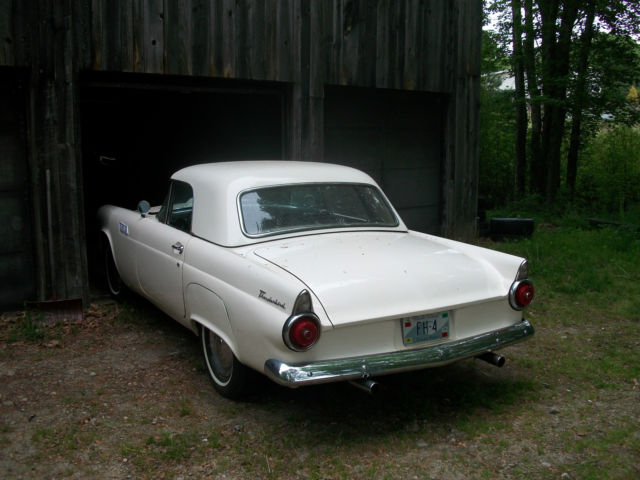 1955 snowshoe white Ford Thunderbird hard top and convertible-no portholes as correct