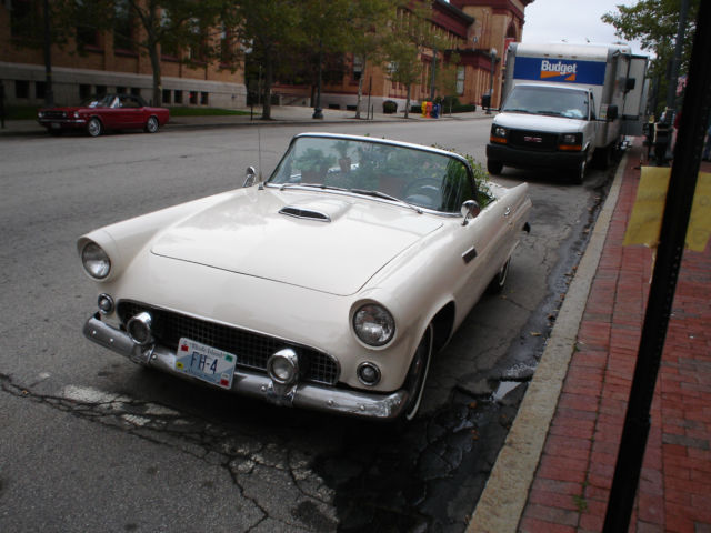 1955 snowshoe white Ford Thunderbird hard top and convertible-no portholes as correct