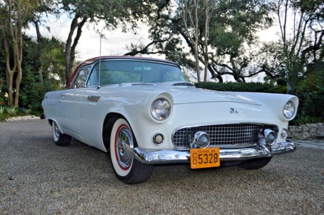 1955 White Ford Thunderbird Convertible