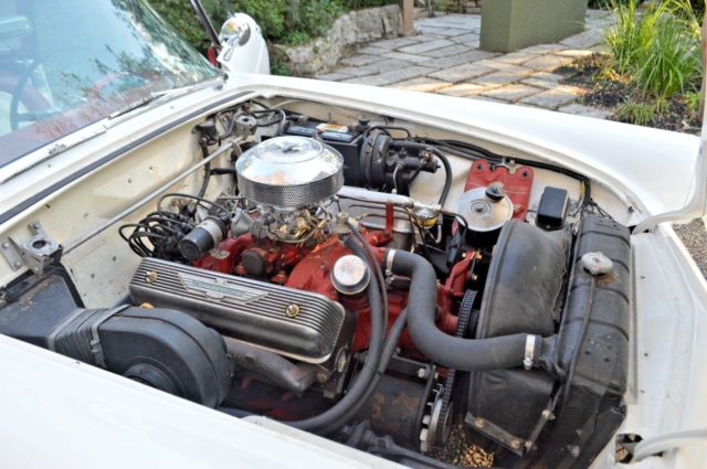 1955 White Ford Thunderbird Convertible