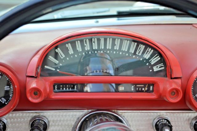 1955 White Ford Thunderbird Convertible