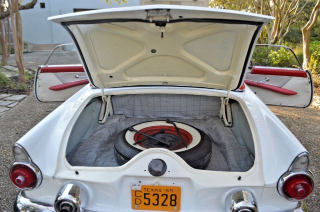 1955 White Ford Thunderbird Convertible