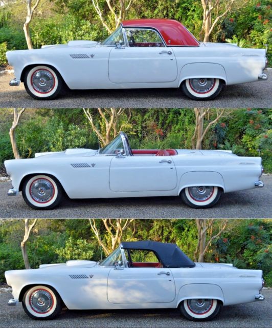 1955 White Ford Thunderbird Convertible