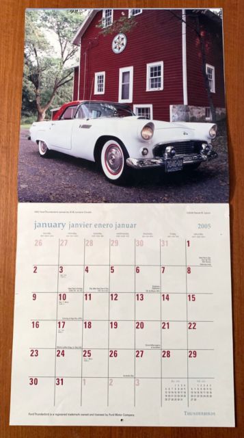 1955 White Ford Thunderbird Convertible