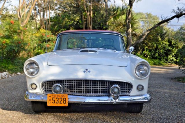 1955 White Ford Thunderbird Convertible