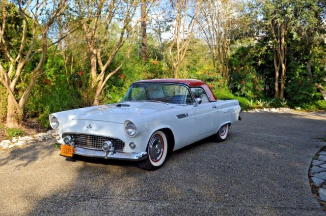 1955 White Ford Thunderbird Convertible