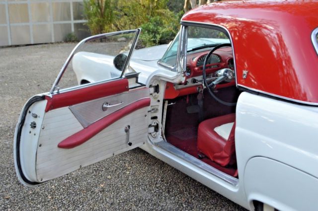 1955 White Ford Thunderbird Convertible