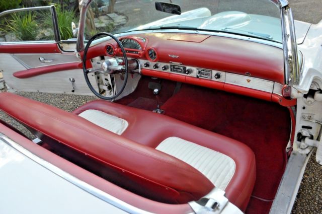 1955 White Ford Thunderbird Convertible