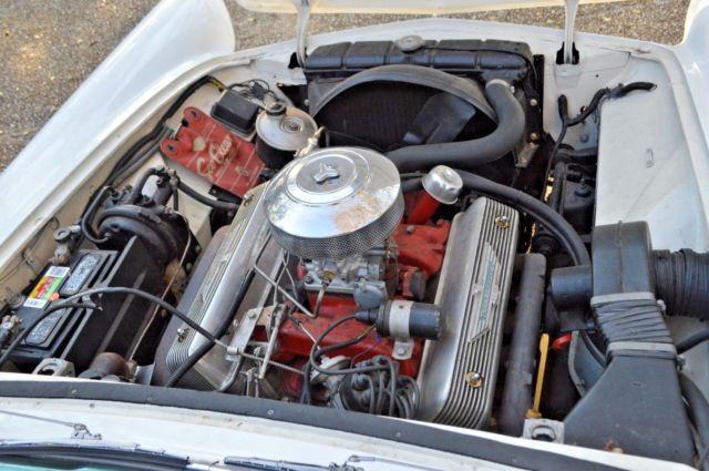 1955 White Ford Thunderbird Convertible