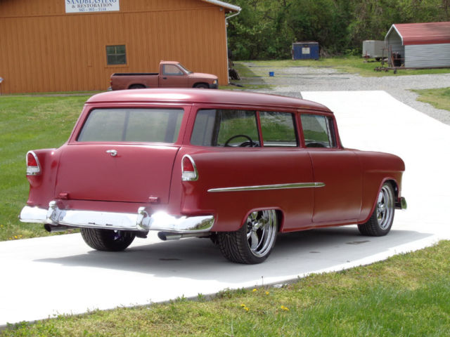 1955 MAROON Chevrolet Bel Air/150/210 STATION WAGON