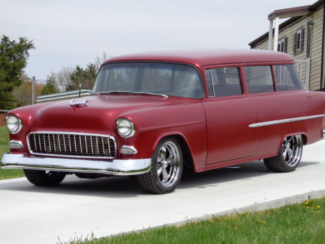 1955 MAROON Chevrolet Bel Air/150/210 STATION WAGON