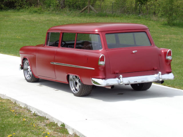 1955 MAROON Chevrolet Bel Air/150/210 STATION WAGON