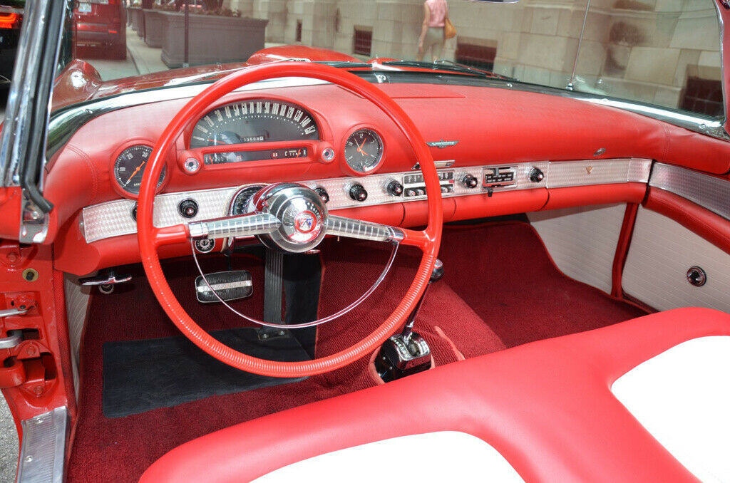 1955 Red Ford Thunderbird Convertible